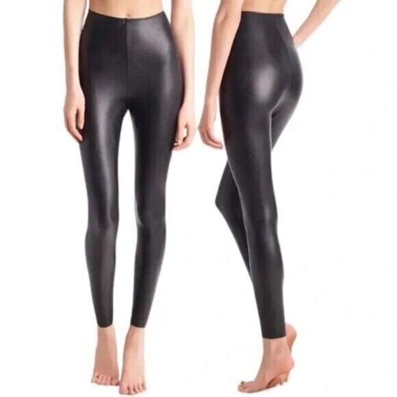 Commando Perfect Control Black Faux Leather High Rise Leggings Size S - Picture 1 of 9